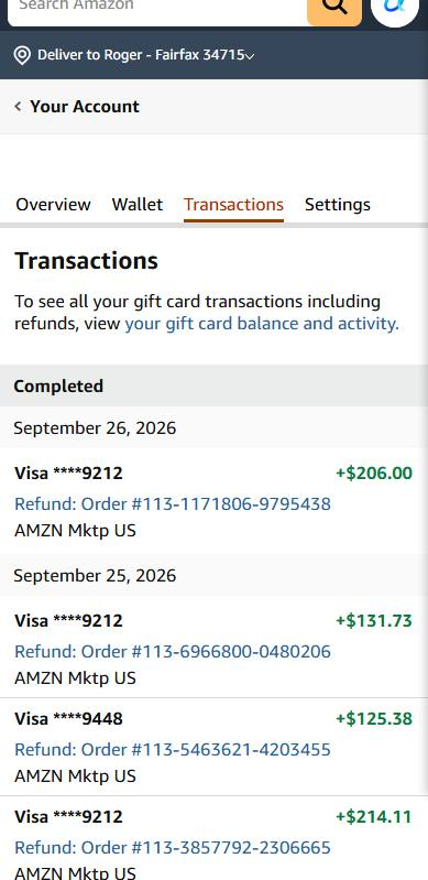 David's Amazon refund evidence